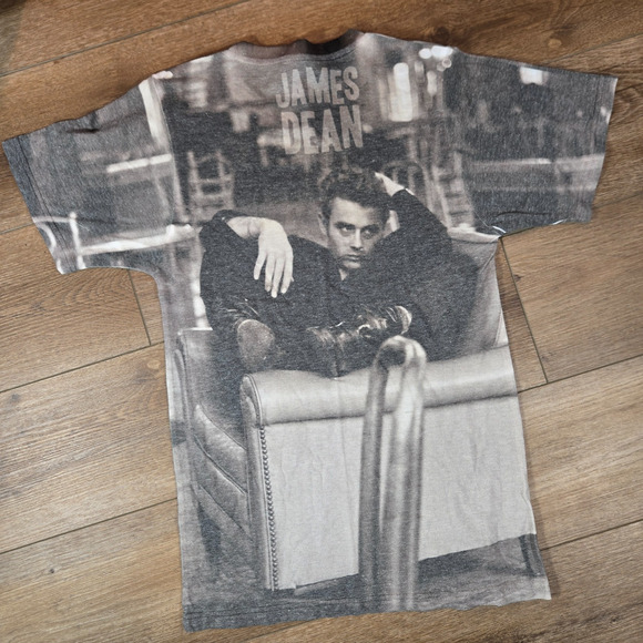 Vintage 90s James Dean T-Shirt Small Logo Vision All Over Print USA Made Grunge - Picture 7 of 7